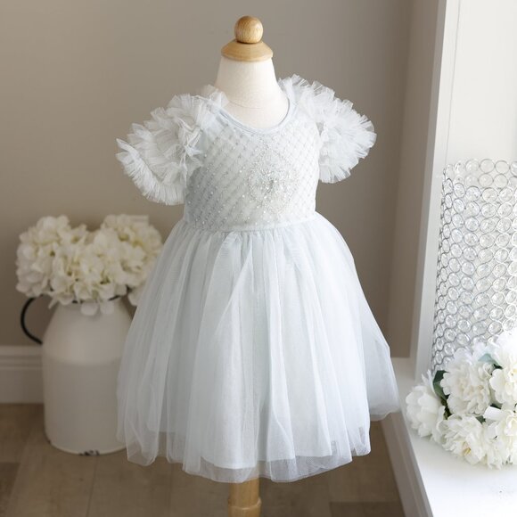 Tutu Du Monde Sea Holly Tulle Dress Icicle 18-24 Month Party Wedding Portrait - Picture 1 of 6